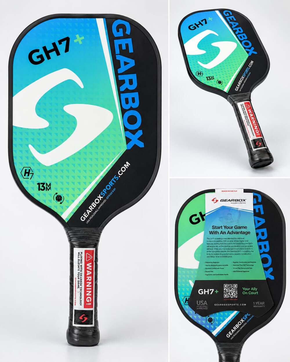 Gearbox GH7+ 13mm Poly Honeycomb Pickleball Paddle